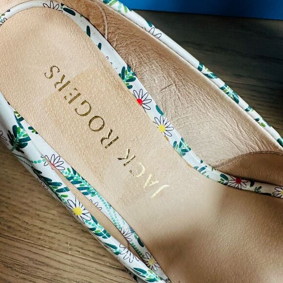 Jack Rogers Palmer Criss Cross Espadrille Wedges – Size 6.5 – White Daisy – $148 - Picture 3 of 11